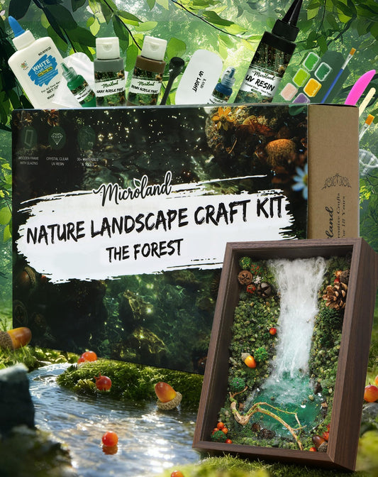 Microland Calming Craft Kits for Adults DIY Zen Forest Landscape Resin Craft Kit Fun Creative Crafting Set for Teens Women Relaxing Adult Activities on Ladies Night Crafty Artist Gift for Mom Birthday