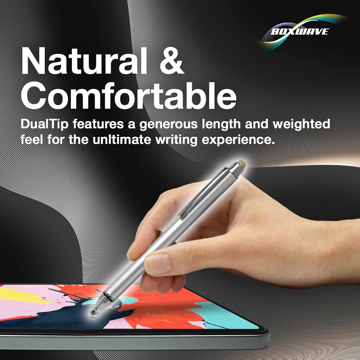 BoxWave (11.0 Stylus Pen Compatible with Lenovo Idea Tab in) - DualTip Capacitive Stylus, Fiber Tip Disc Tip Capacitive