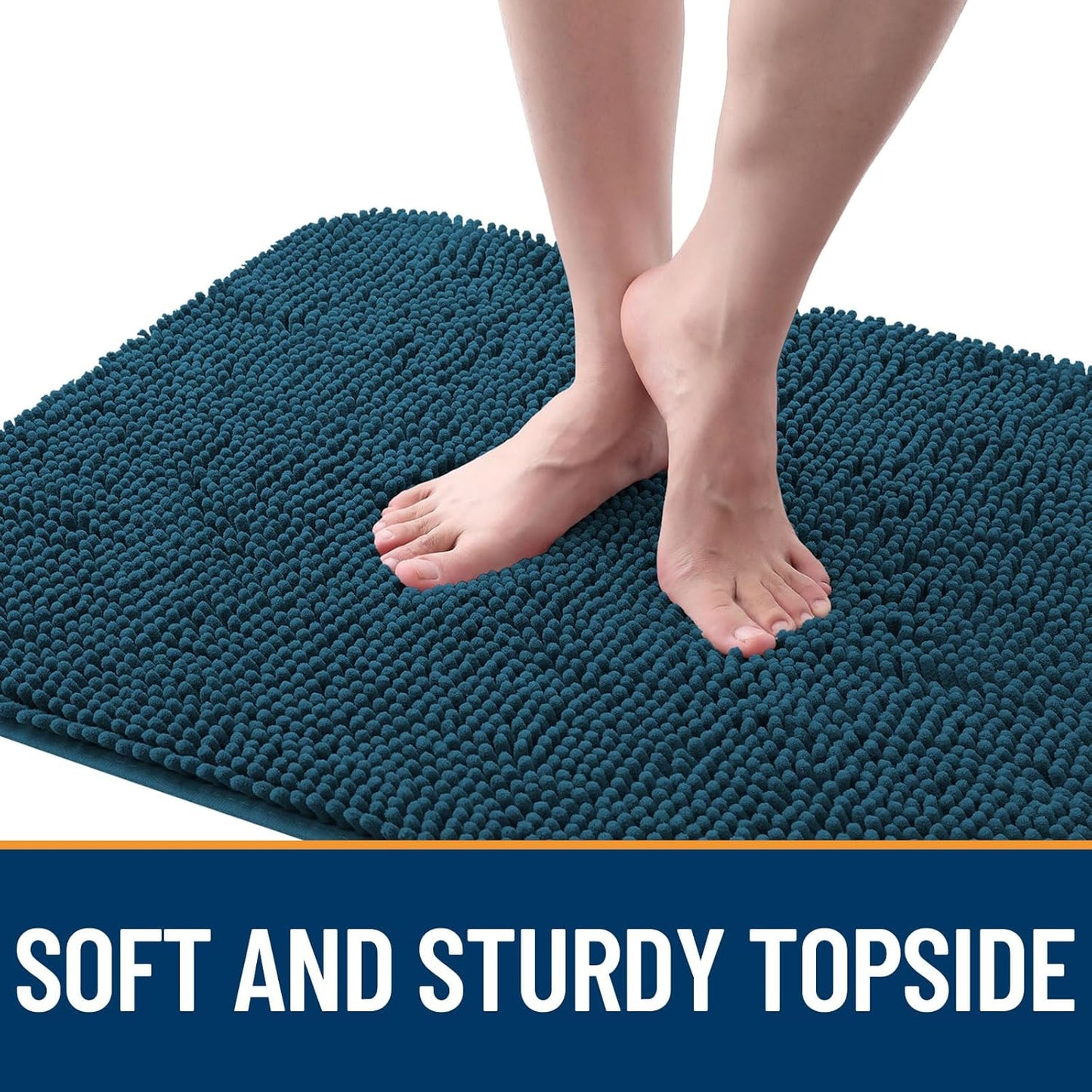 OLANLY Dog Door Mat - Absorbent Non-Slip Washable Doormat for Muddy Paws | 70x32, Atlantic Blue