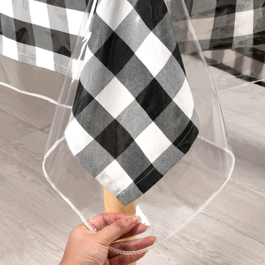 XWZO Clear Plastic Tablecloth Rectangle - 100% Waterproof Oilproof Stain Resistant Wipeable Vinyl Table Cloth, Transparent Cover Protector for Dining, Parties, 70 x 108 Inch