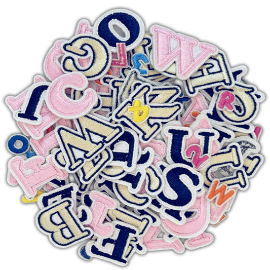 114Pcs Iron on Letter Patches Kit Small Size Letter Embroidered Fabric Patch DIY Coin Purse Card Holder Decorative Patch