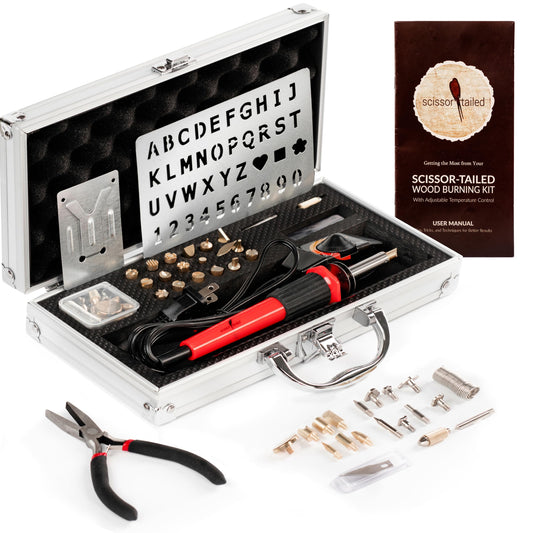Premium Wood Burning Kit 43PCS, Adjustable Temperature Pen With 36 Tips & Accessories, All In A Deluxe Storage Case - Complete Gift For An Effortlessly Mastering The Art Of Pyrography