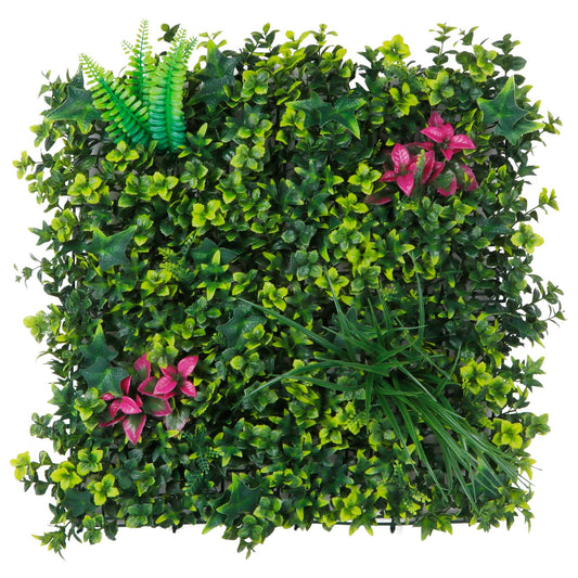 Yangrass Artificial Boxwood Wall Panels, 20''x20'' 12pcs Grass Wall Panels with Mint Plant Leaves, Greenery Backdrop Privacy Screen with UV Protection, Green Grass Wall for Garden Indoor Outdoor Decor