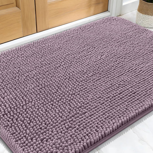 OLANLY Dog Door Mat - Absorbent Non-Slip Washable Doormat for Muddy Paws | 32x20 Deep Plum Color