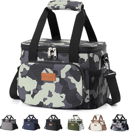 Lifewit Insulated Lunch Bag - Soft Cooler Tote for Adults | Camouflage, 12-Can Capacity (9L)