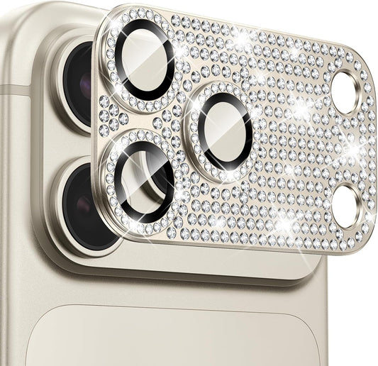 17 17 Goton for iPhone Pro Max Camera Lens Protector Diamond Bling- Not Easy to Fall, Strong Adsorption, Glitter Metal
