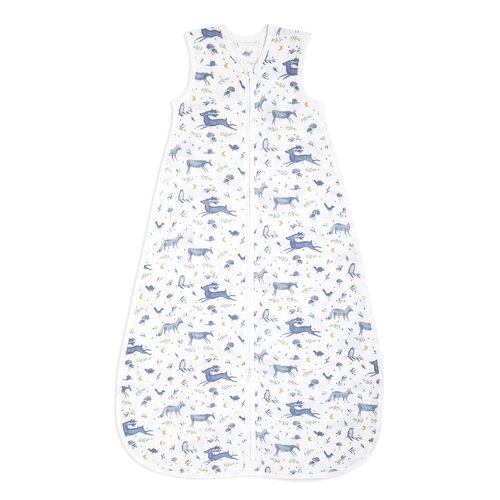 aden + anais Baby Sleeping Bag, 100% Organic Cotton Muslin, Wearable Swaddle Blanket for Girls & Boys, Breathable & Lightweight, TOG Rating 1.0, Outdoors - Sleepy Forest, 6-18 Months