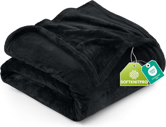 Utopia Bedding Fleece Blanket - Luxury Soft Microfiber Twin XL Size in Black (90x76 Inch)
