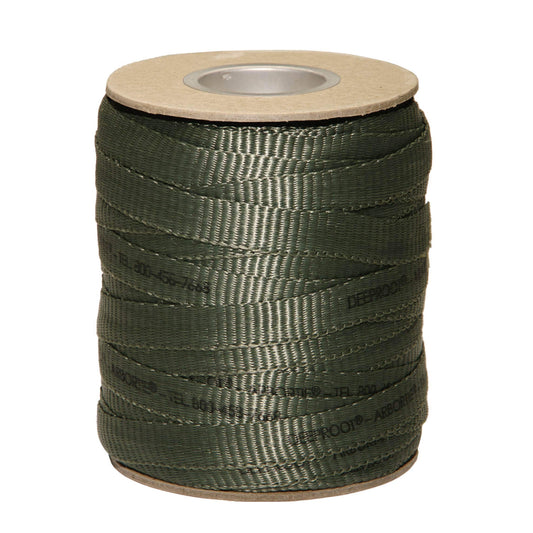 DeepRoot ArborTie Tree Straps for Staking and Guying, Flexible Tree Support Straps, Versatile Tree Rope, Tree Ties For Street Trees, Orchards, and Landscape Trees, 250’ Roll, Olive (AT 2G)