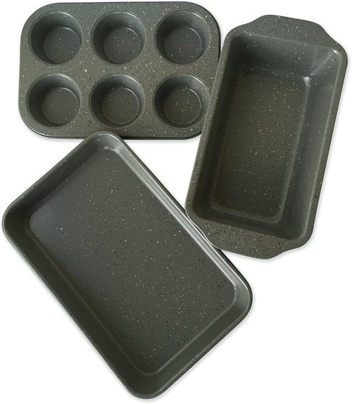 CasaWare Toaster Oven - 3-Piece Set with Silver Granite Finish for Perfectly Toasted Meals