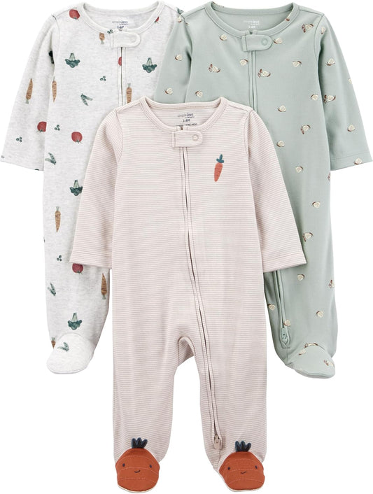 Skiennix 3-Pack Sleep and Play - Soft Cotton Baby Bodysuits | Comfortable & Stylish