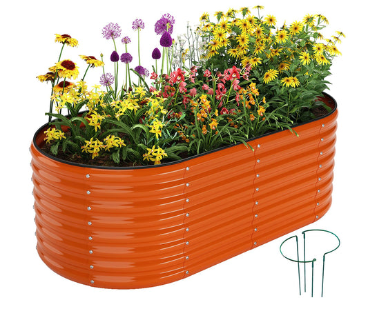 Galvanized Metal Planter Raised Garden Bed Kit for Gardening Outdoor，6x3x2ft Planter Grow Garden Box Raised Flower Bed，Long Vegetable Clearance Herb Raised Garden Beds For Container Gardening