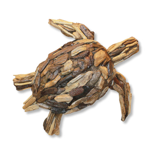 Om Gallery Driftwood Wall Art, Mother Turtle, Brown