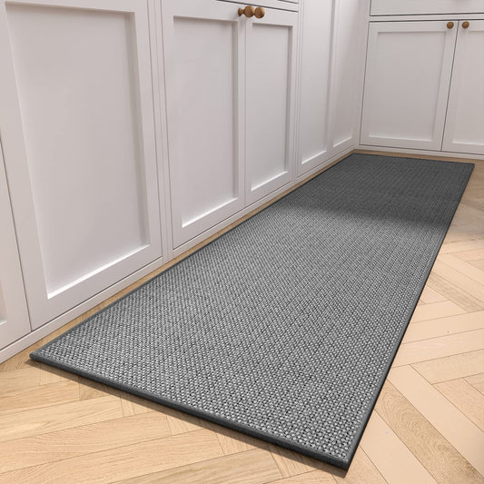 MontVoo Kitchen Rugs and Mats Non Skid Washable, Absorbent Runner Rugs for Kitchen, Front of Sink, Kitchen Mats for Floor (Dark Grey, 20"x70")