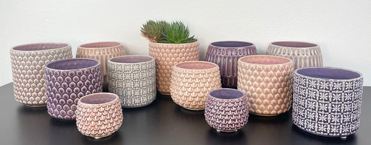 Nordring Stoneware Flower Pot – 6’’ White Planter with Polka Dots – Modern Ceramic Pot with Crackle Glaze – No Drainage Holes – Holds 5’’ Indoor Plant