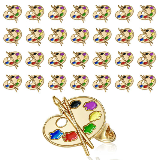 24 PCS Enamel Pin Bulk - Art Supplies, Enamel Pin Making Kit, Lapel Pins for Art Lovers, Classmates, Teachers & Graduation Gifts