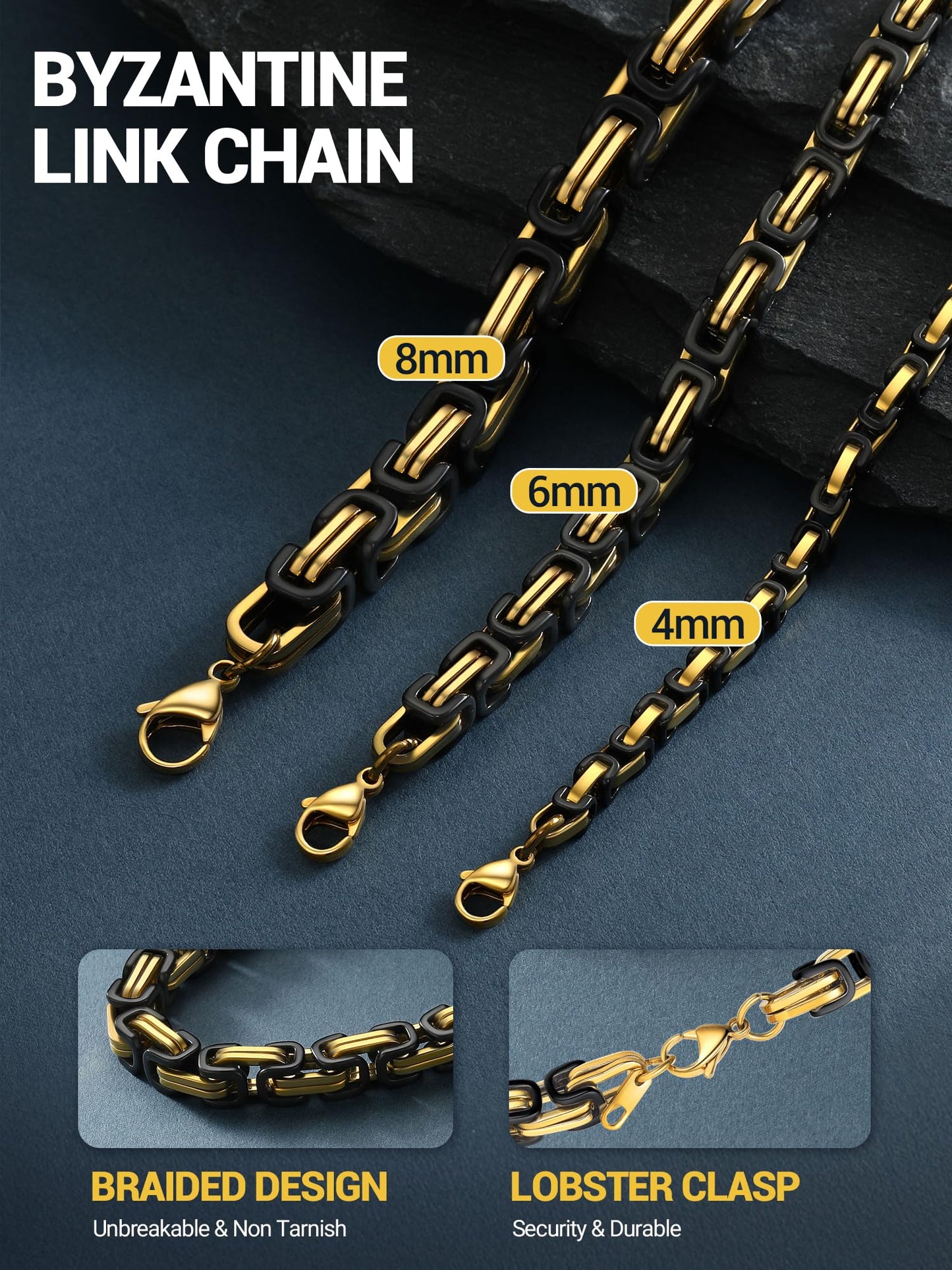 PROSTEEL Necklace Chain For Men Stainless Steel Jewelry Black Trendy Necklaces