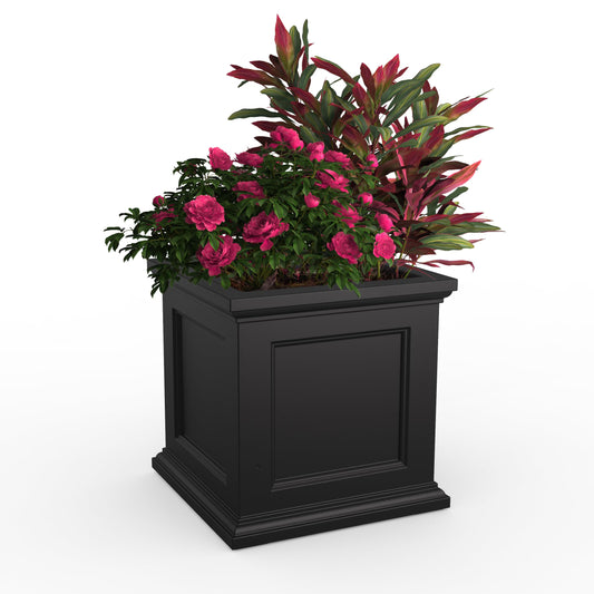 Mayne Fairfield 24-Inch Self Watering Square Planter Box, Weather-Resistant and Durable, Ideal for Indoor and Outdoor Use, Perfect for Patio, Porch, or Entryway
