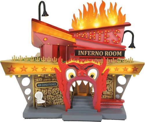 Department 56 Beetlejuice Village - Dante's Inferno Lounge Lit Building, 6.69 Inch, Multicolor Decor