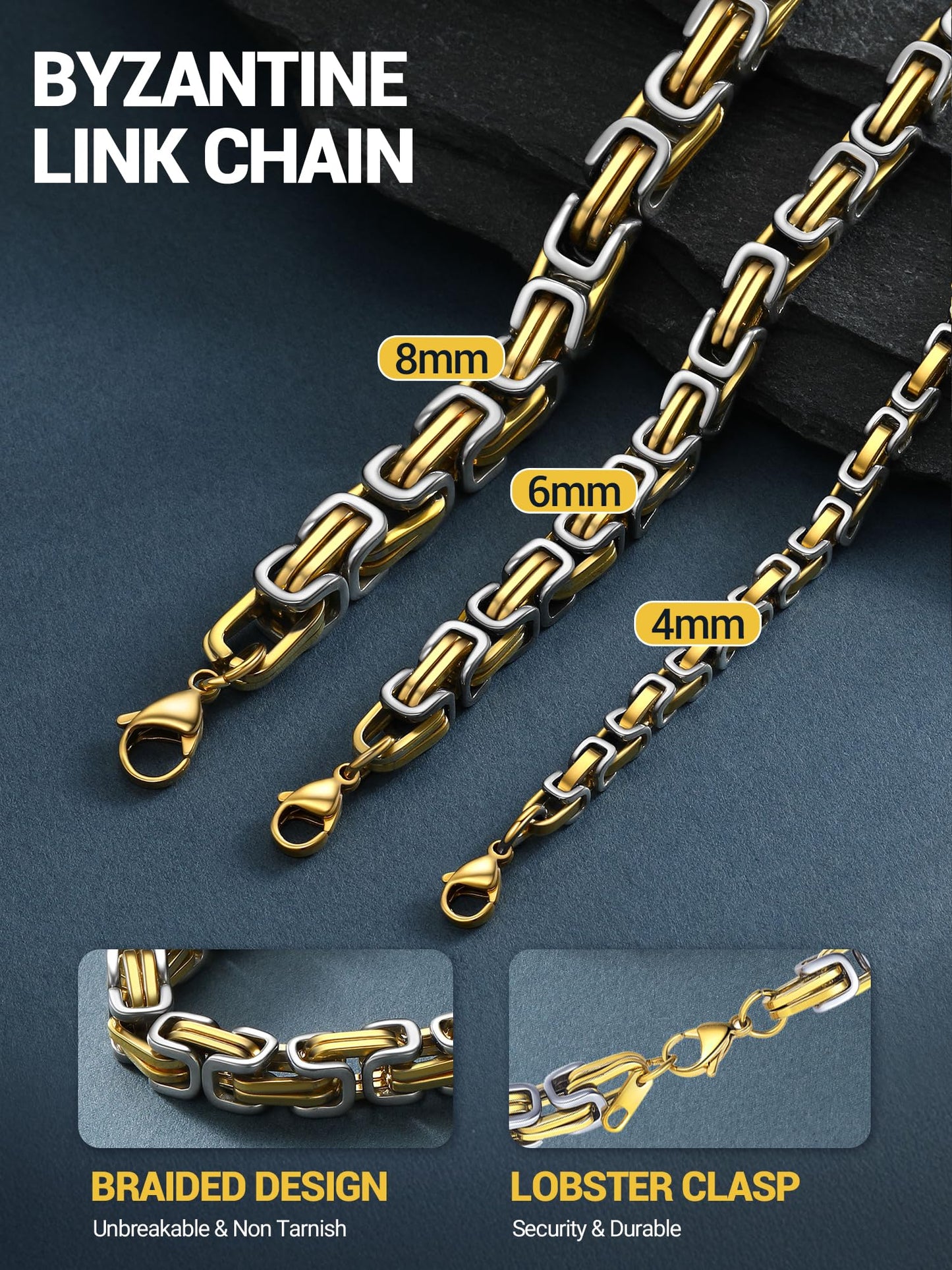 PROSTEEL Mens Necklace Chain 30 Inch Long Necklaces Stainless Steel Jewelry