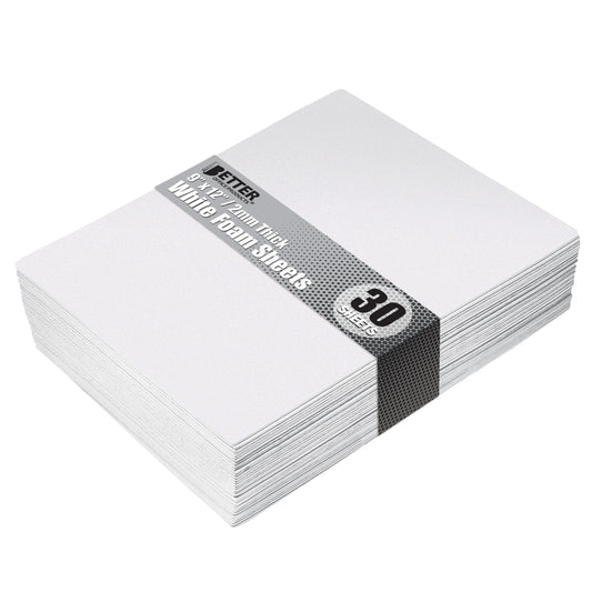 Better Office Products White EVA Foam Sheets, 30 Pack, 2mm Thick, 9 x 12 Inch, White Color, for Arts and Crafts, 30 Sheets Bulk Pack