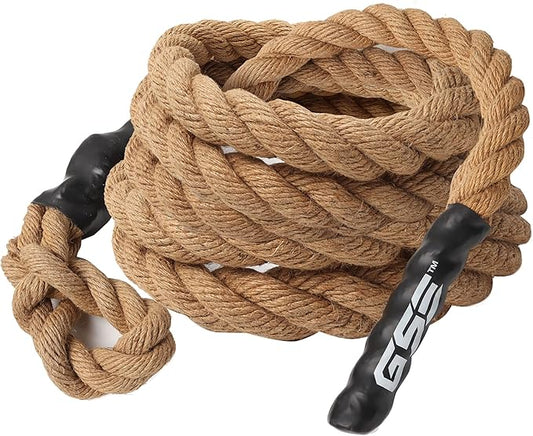 GSE Games & Sports Expert Gym Sisal Climbing Rope, Heavy Workout Rope for Indoor/Outdoor Workouts, Great for Climbing Exercises, Strength Training - 6,10,15,20,25,30,40,50 Feet Lengths Available