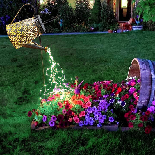 Solar Watering Can Lights,Large Retro Metal Hanging Solar Lights Outdoor Waterproof, Birthday Gifts for Women Mom Grandma Garden Decor Yard Light LED Decoration Outside for Porch Lawn Patio