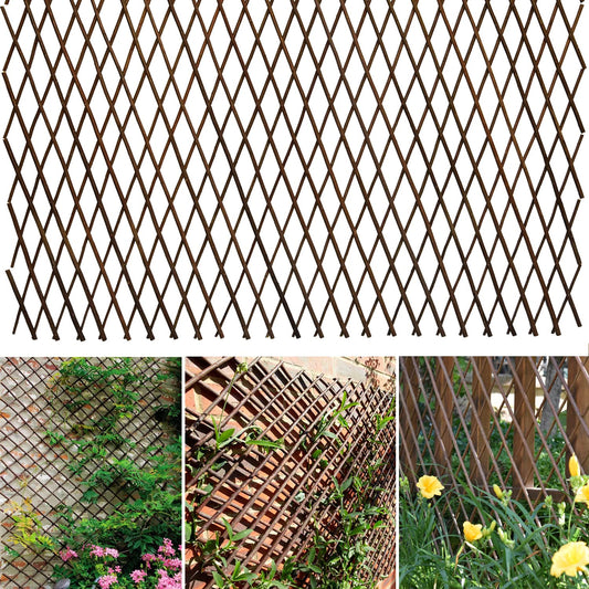 Helprise Expandable Willow Lattice Fence Panel Plant Support Garden Trellis for Climbing Vine Ivy Rose Cucumbers Clematis Outdoors Garden Yard, 36X92 Inch(1PC)
