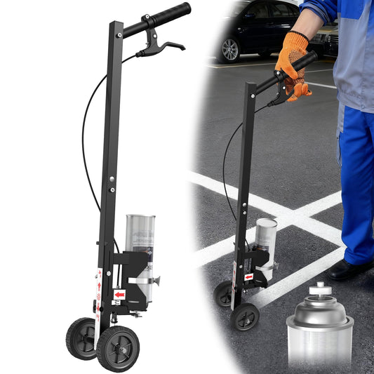 Striping Line Painting Wand, Industrial Two-Wheel Striping Spray Paint Wand for Line Paint Stripe Ground, Parking Lots, Fields, Compatible with Inverted Striping Spray Paint (T-Tip Nozzle) (35")