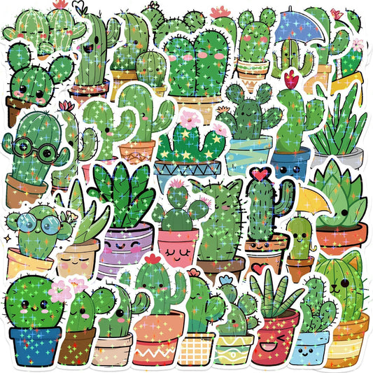 Beuthar 50Pcs Pack, Packs Cactus Stickers Waterproof Graffiti Stickers for Laptop, Scrapbook, Suitcase, Guitar, Kindle