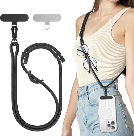 2 Pack SURPHY Phone Lanyard, Adjustable Phone Strap Crossbody with Cell Phone Tether Tab, Premium Metal Buckles