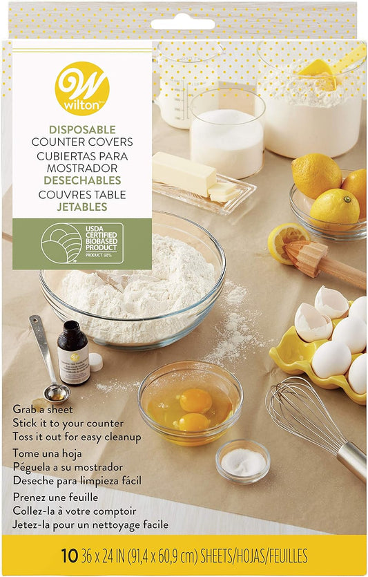 Wilton Industries Disposable Counter Covers - 10 Pack | Versatile One Size for Easy Cleanup