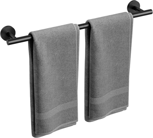 Skiennix Matte Black Towel Bar - 24 Inch Wall-Mounted Towel Holder | Durable SUS304 Stainless Steel