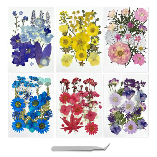 173pcs Dried Flowers for Crafts | Small Pressed Flowers & Real Dry Flowers for Resin | Dried Flowers for Candle Making Set