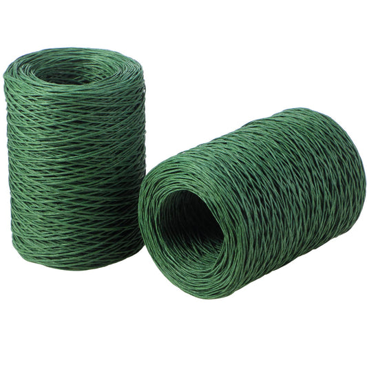 2 Rolls Floral Wire Vine Wire Bind Wire, 26 Gauge Rustic Wire Wrapping Wire for Crafts, Christmas Wreaths Tree, Garland and Floral Flower Arrangements (1346 Ft) (Dark Green)
