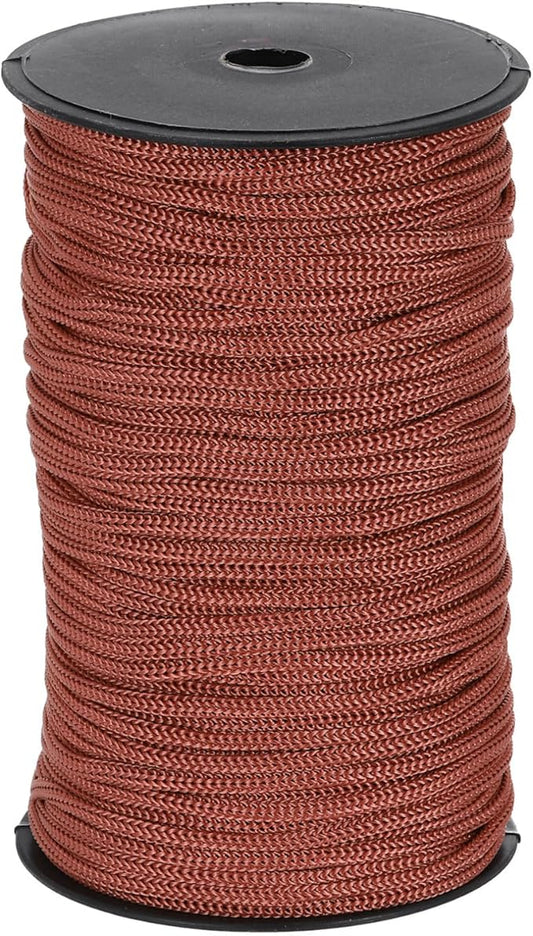 MECCANIXITY 3/16 Inch Polypropylene Rope Braided Ropes, 328ft Nylon Rope Hollow Utility Cord for Clothesline, Camping, Hiking, Outdoor, Dark Coffee