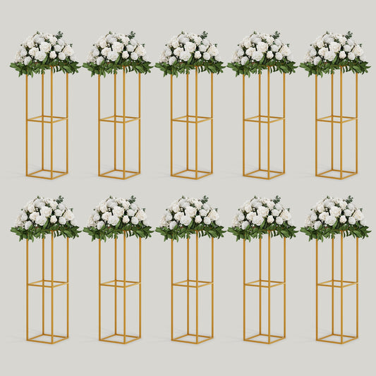TEKXYZ Flower Stand for Wedding, 10 Pcs 31.5 Inch Tall Flower Stand, Metal Centerpiece Stand, Gold Centerpieces For Wedding, Event Party Props, Patio Decor
