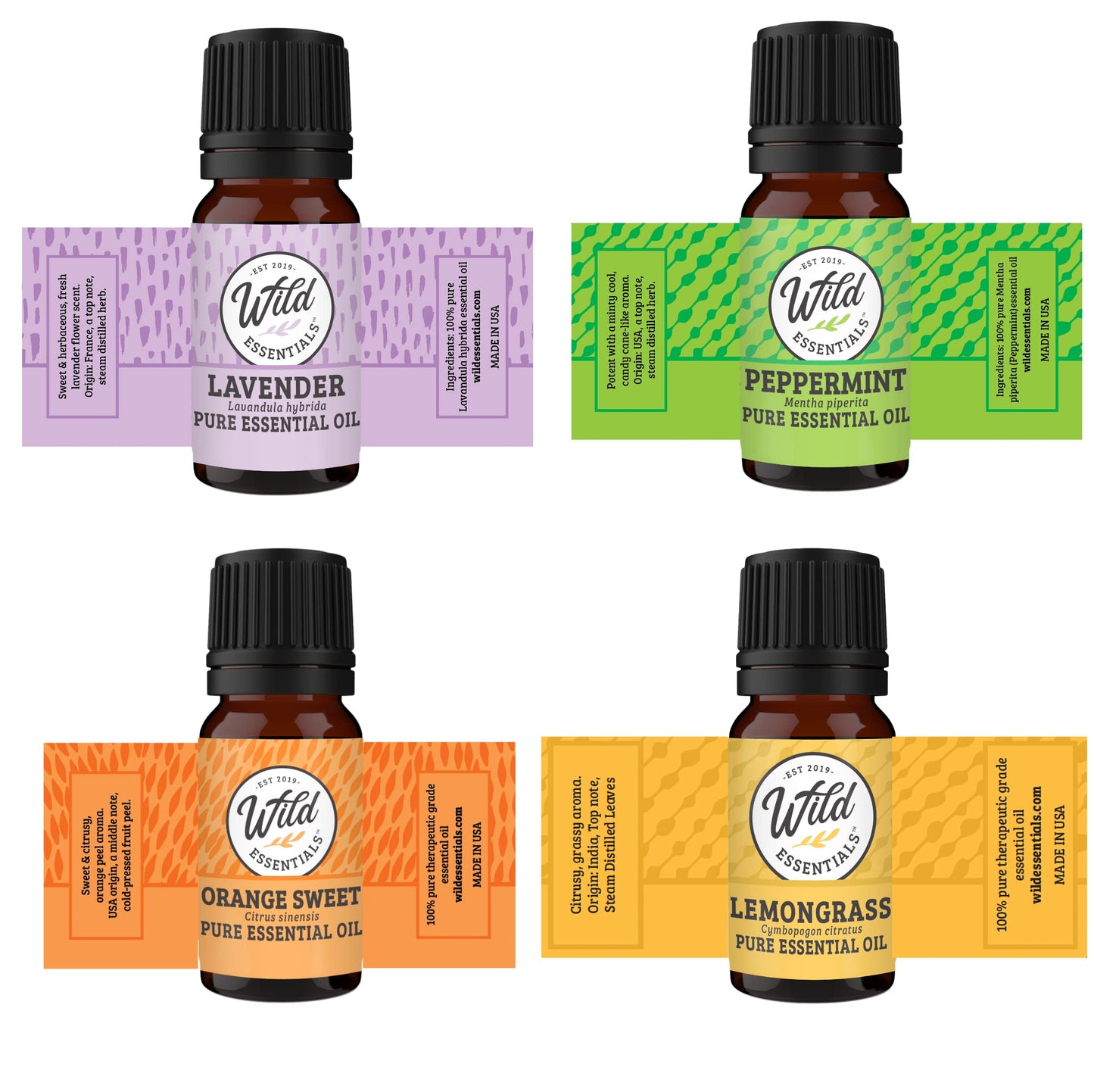 Wild Essentials Pretty Kitty Cat Necklace Essential Oil Diffuser Kit, Lavender, Lemongrass, Peppermint, Orange Oils, 12 Refill Pads, Calming Aromatherapy Gift Set, Customizable Color Changing, Perfume