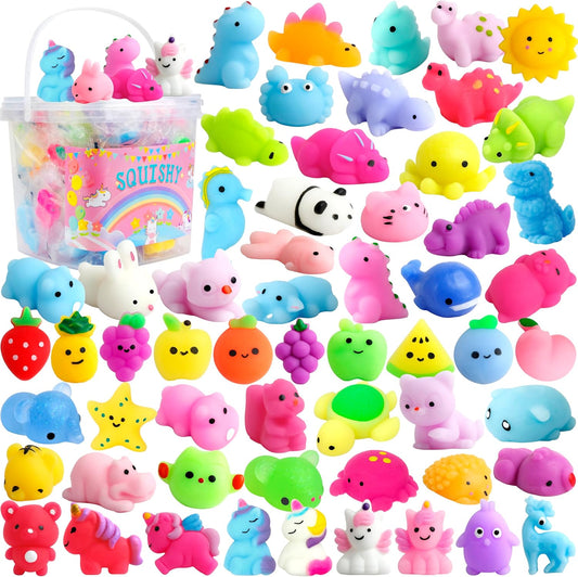 Skiennix 150 Pack Mochi Squishy Toys - Kawaii Stress Relief Party Favors for Kids | Perfect Birthday & Easter Gifts