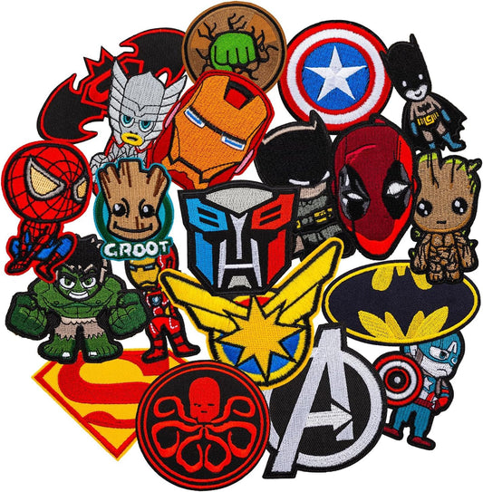 20PC Iron on Patches for Clothes,Embroidered Applique Patches Sewing on Iron on Patches for Jeans Jackets Hats Shoes Backpacks