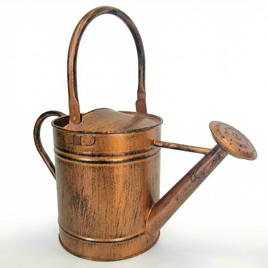 Gardenised 1 Gallon Galvanized Metal Watering Can with Removable Long Spout & Sprinkler Head for Indoor & Outdoor Use Ideal for Garden Flowers Potted Plants Houseplants Modern Home Accessories, Copper
