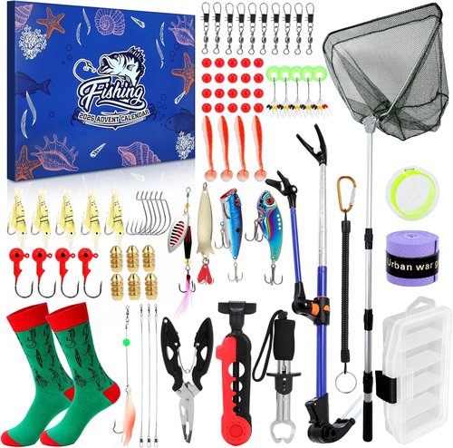 Fishing Tool Kit 2026 - Complete Fishing Gear with Pliers, Hook Remover, Scissors & Lures for Men