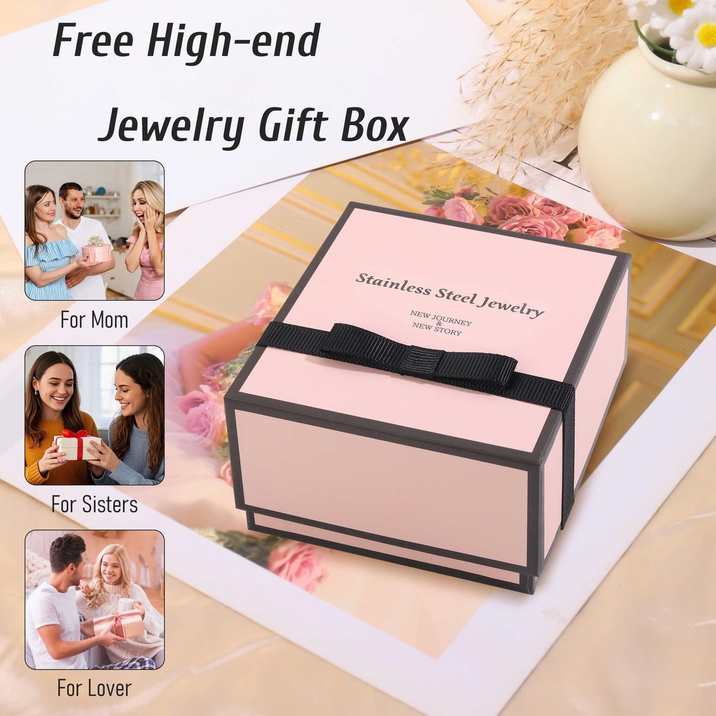 18K Gold Plated Stackable Love Bangle Bracelets for Women,Silver Chain Link Watch Bracelet,Non-Tarnish Jewelry with Adjustable Tool.(2pcs-C Silver)