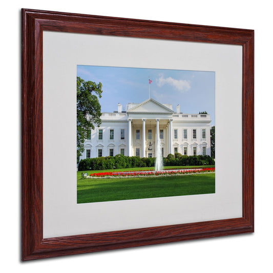 Trademark Fine Art White House Canvas Wall Art by CATeyes, Wood Frame, 16 by 20-Inch