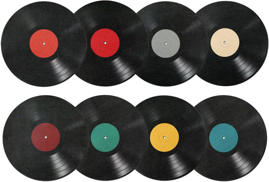 PEUTIER Blank Vinyl Record Wall Decor - 8pcs 8.7 Inch Vintage Album Cover Posters for Music-Themed Room Decor