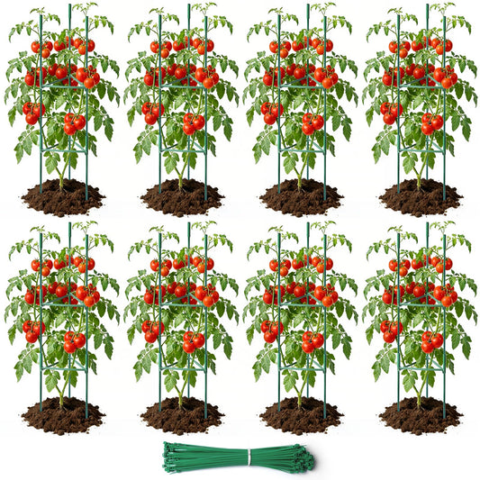 SDLDEER 8 Pack Tomato Cages for Garden, Up to 48in Adjustable Tomato Cage, Tomato Stakes Plant Cage for Garden Plant Support, Climbing Vegetables Plants Flowers