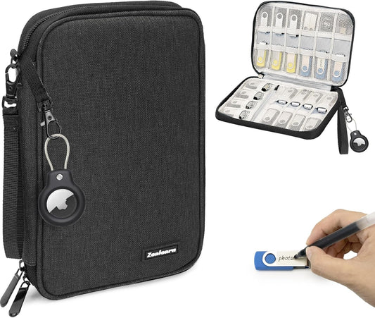 Zealearn 24 USB Flash Drive Case with Labels, USB Organizer Holds Pcs, USBs Case, USBs Storage Cases,Thumb Drive Cases
