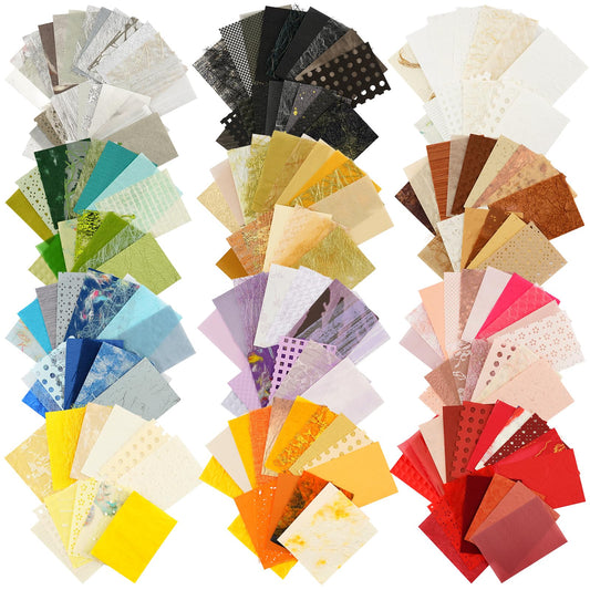 208 Pcs Scrapbook Supplies Kit, 12 Color Textured Scrapbook Paper and Mesh Fabric Assorted Set, Schemes Mixed Craft Paper, Scrapbooking Supplies for Scrapbooking Junk Journaling Supplies, A7