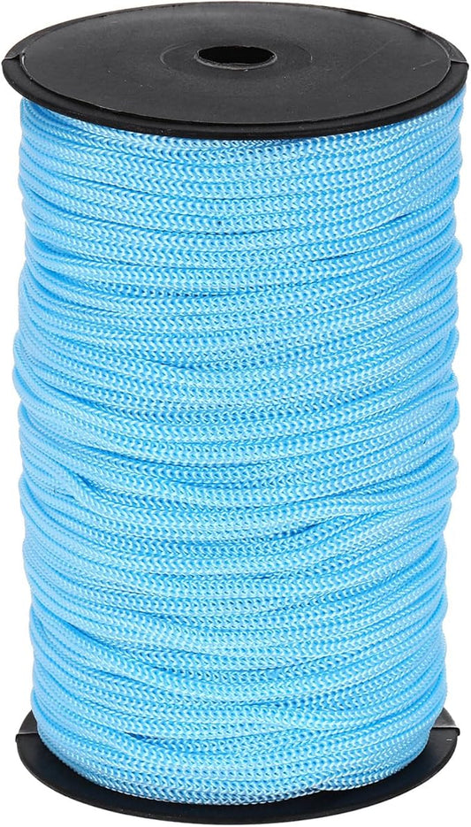 MECCANIXITY 3/16 Inch Polypropylene Rope Braided Ropes, 328ft Nylon Rope Hollow Utility Cord for Clothesline, Camping, Hiking, Outdoor, Sky Blue