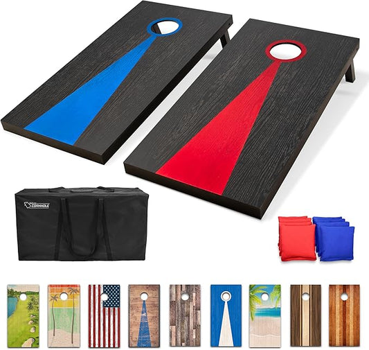 GoSports 4 x 2 ft Regulation Size Wood Cornhole Boards - 10 Vintage Wood Designs (Choose Your Style)